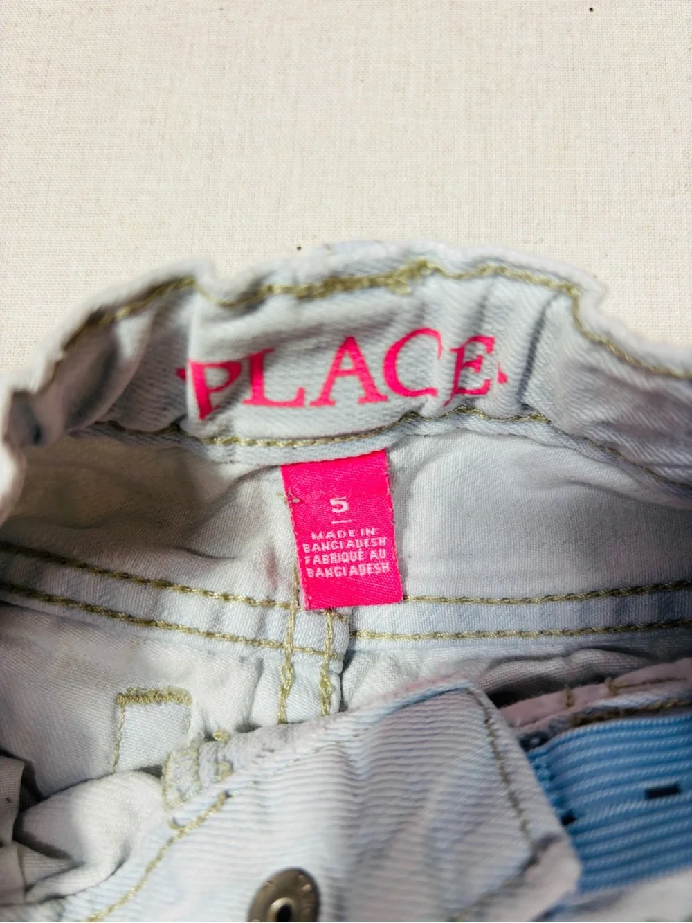 The Children's Place Pale Blue Denim Shorts with Colorful Embroidery
